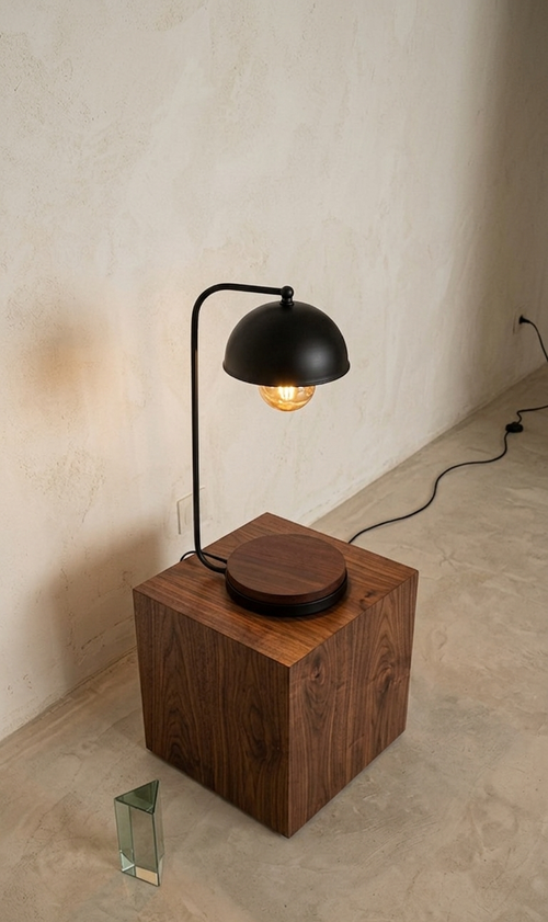 Lámpara de mesa artesanal BELINA Beuyani en interior decorado – iluminación ambiental de estilo orgánico y natural para dormitorio o sala